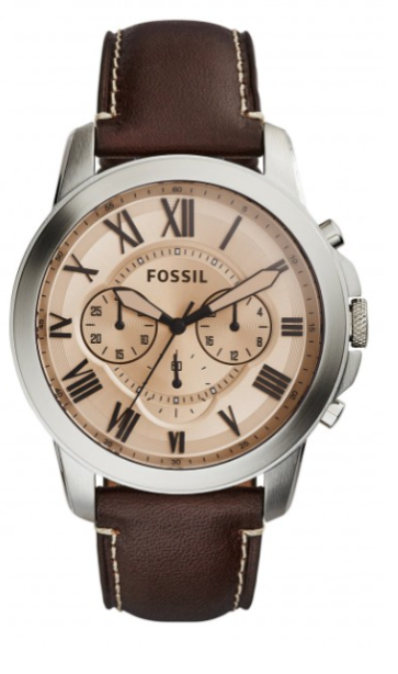 Watch strap Fossil FS5152 Leather Brown 22mm